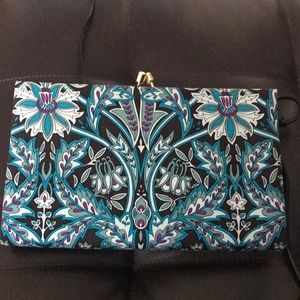 Colorful 100% silk snap top clutch purse
